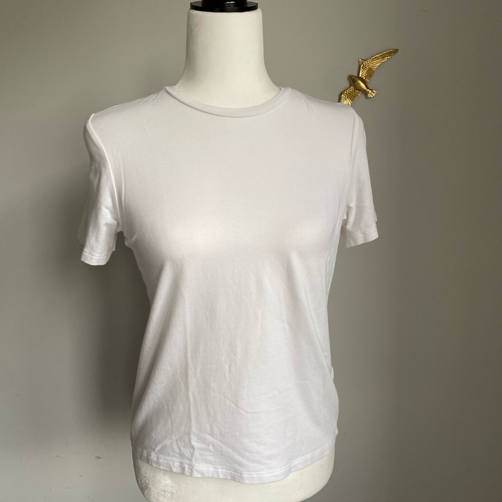 OAK + FORT White Short-Sleeve Crew Tee